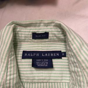 Green Ralph Lauren Oxford long sleeve shirt